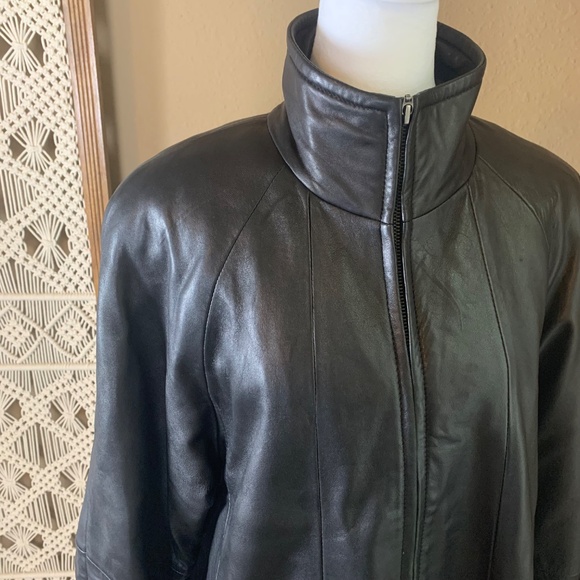 Vintage Tibor Leathers Black Leather Coat – Women’s Small – 80s Full Zip Jacket - Picture 6 of 13